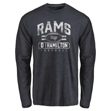 Men's Al'zillion Hamilton Los Angeles Rams Flanker Tri-Blend Long Sleeve T-Shirt - Navy
