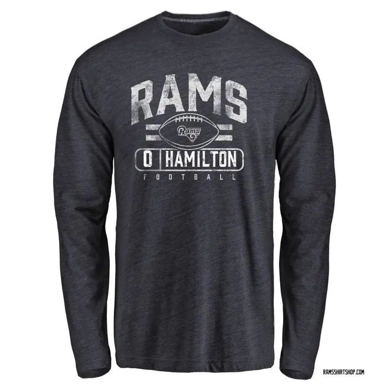 Men's Al'zillion Hamilton Los Angeles Rams Flanker Tri-Blend Long Sleeve T-Shirt - Navy