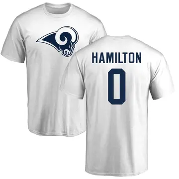Men's Al'zillion Hamilton Los Angeles Rams Name & Number Logo T-Shirt - White
