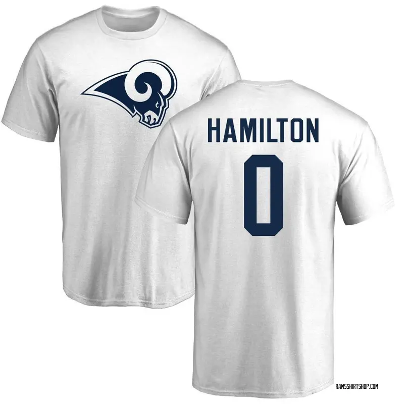 Men's Al'zillion Hamilton Los Angeles Rams Name & Number Logo T-Shirt - White