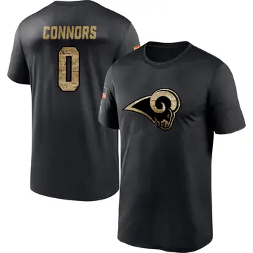 Men's Dean Connors Los Angeles Rams Black 2020 Salute To Service Performance T-Shirt