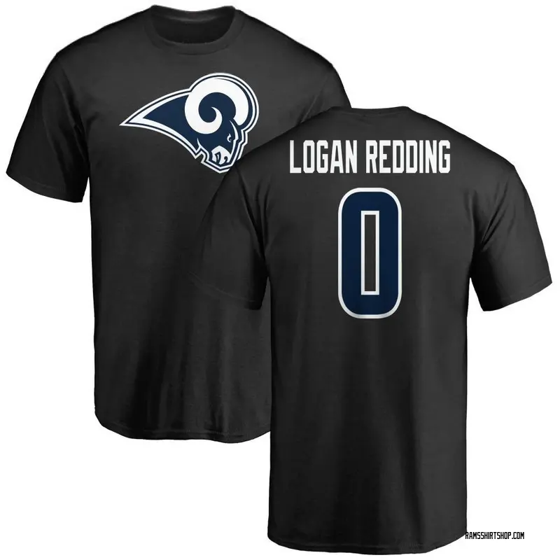 Men's Jalen Logan-Redding Los Angeles Rams Name & Number Logo T-Shirt - Black