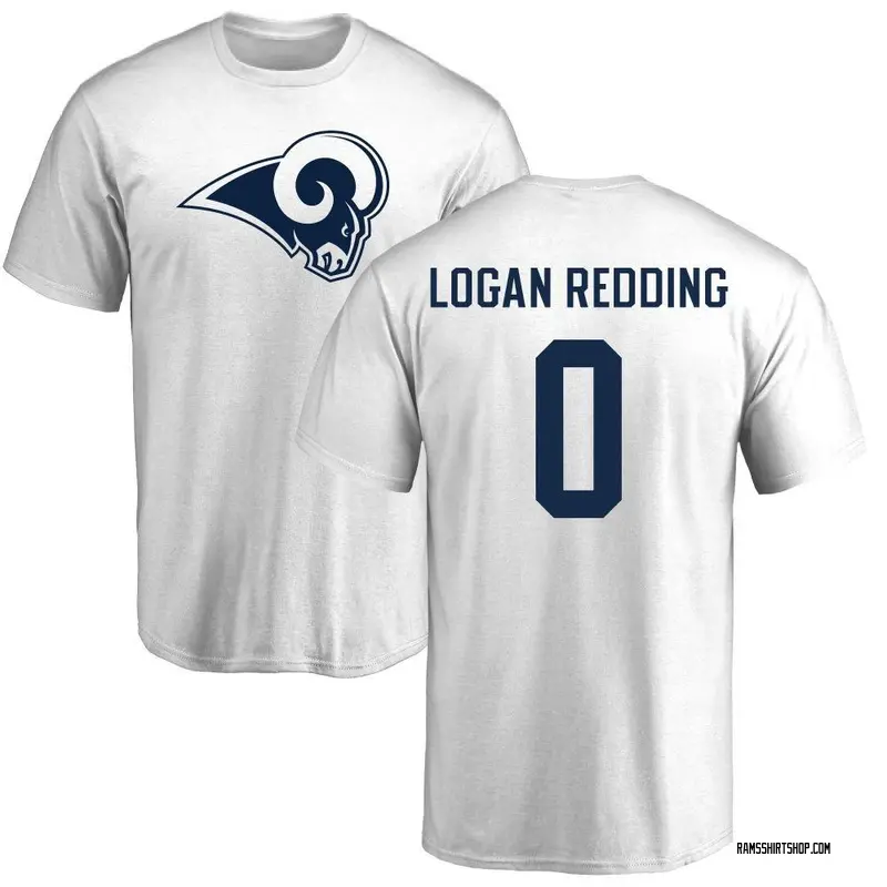 Men's Jalen Logan-Redding Los Angeles Rams Name & Number Logo T-Shirt - White