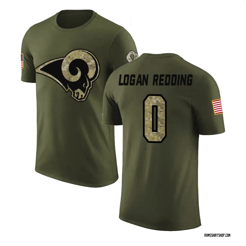 Men's Jalen Logan-Redding Los Angeles Rams Olive Salute to Service Legend T-Shirt