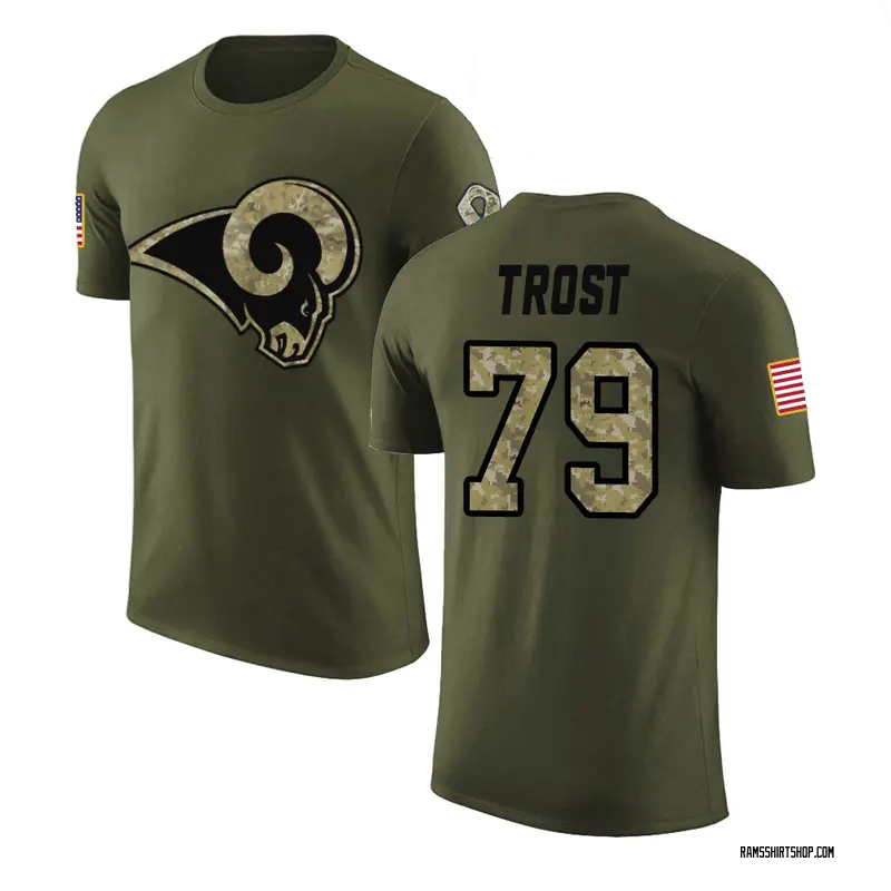 Men's Keagen Trost Los Angeles Rams Olive Salute to Service Legend T-Shirt