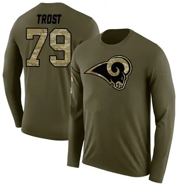 Men's Keagen Trost Los Angeles Rams Salute to Service Sideline Olive Legend Long Sleeve T-Shirt