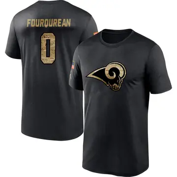 Men's Nyzier Fourqurean Los Angeles Rams Black 2020 Salute To Service Performance T-Shirt