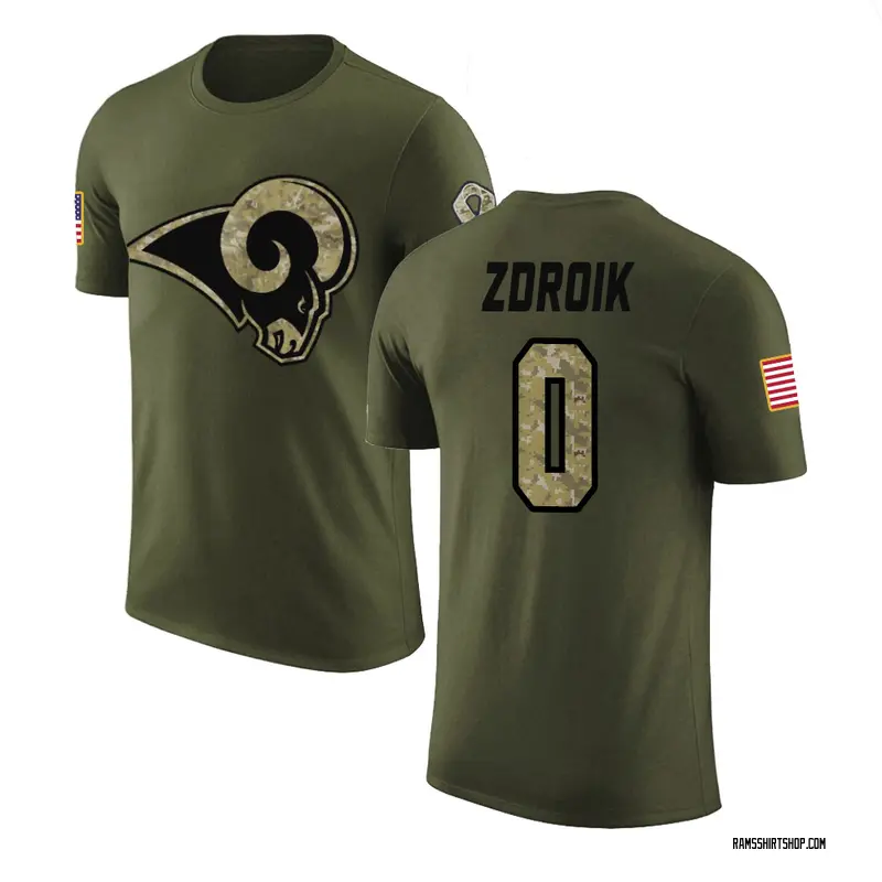 Men's Payton Zdroik Los Angeles Rams Olive Salute to Service Legend T-Shirt
