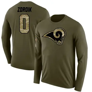 Men's Payton Zdroik Los Angeles Rams Salute to Service Sideline Olive Legend Long Sleeve T-Shirt