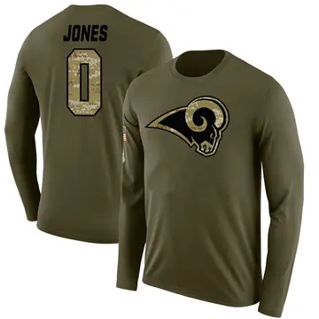 Men's Rohan Jones Los Angeles Rams Salute to Service Sideline Olive Legend Long Sleeve T-Shirt