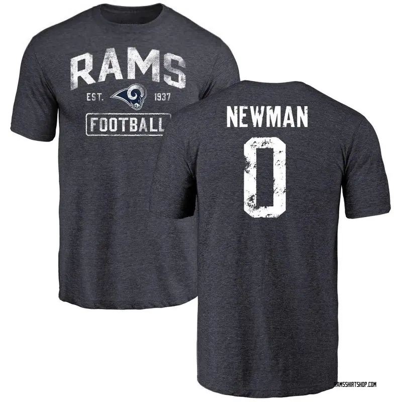 Men's Royce Newman Los Angeles Rams Distressed Name & Number Tri-Blend T-Shirt - Navy