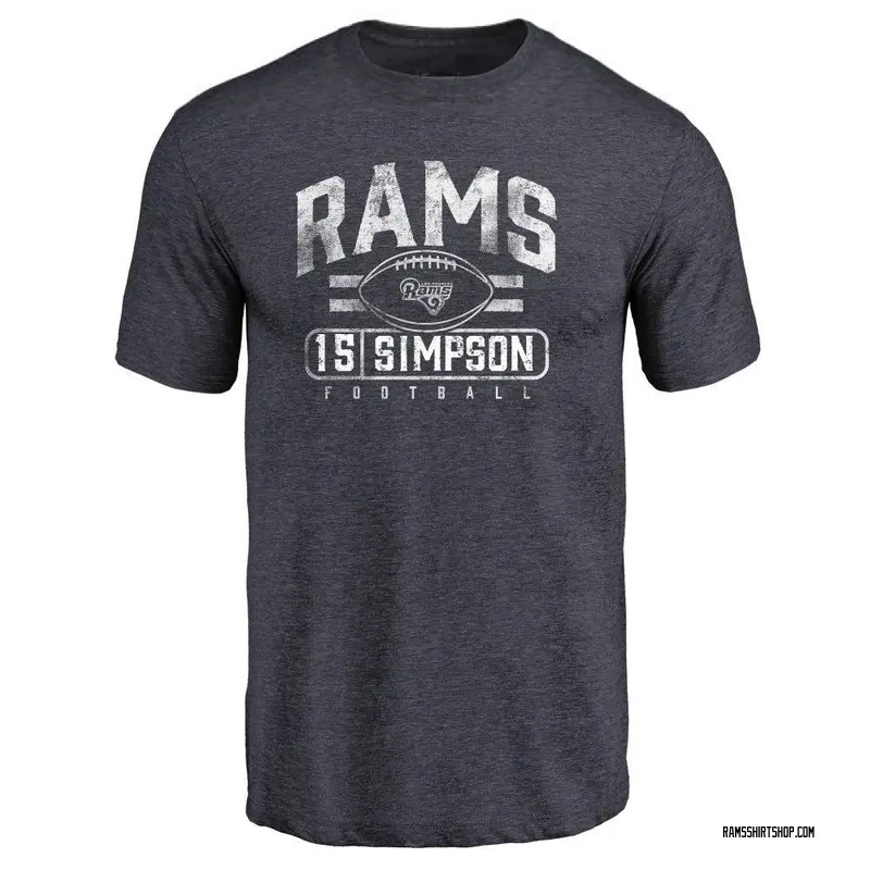 Men's Ty Simpson Los Angeles Rams Flanker Tri-Blend T-Shirt - Navy