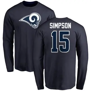 Men's Ty Simpson Los Angeles Rams Name & Number Logo Long Sleeve T-Shirt - Navy