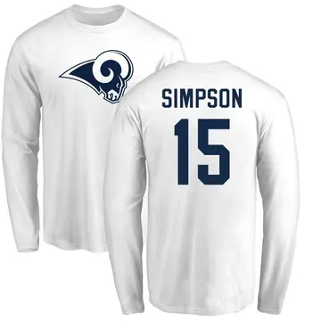 Men's Ty Simpson Los Angeles Rams Name & Number Logo Long Sleeve T-Shirt - White