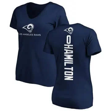Women's Al'zillion Hamilton Los Angeles Rams Backer Slim Fit T-Shirt - Navy