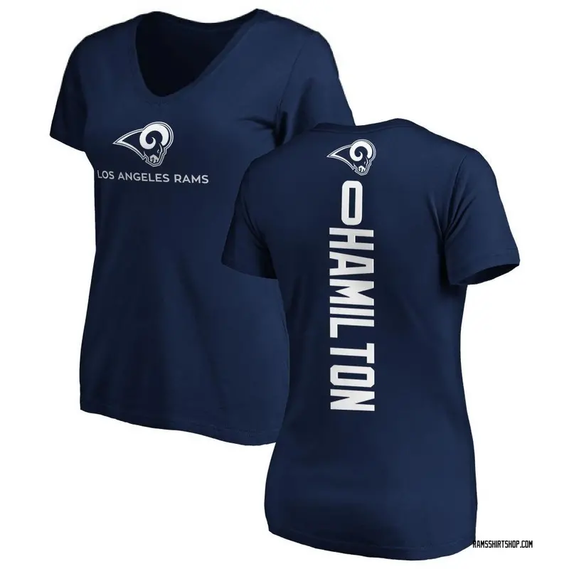 Women's Al'zillion Hamilton Los Angeles Rams Backer Slim Fit T-Shirt - Navy