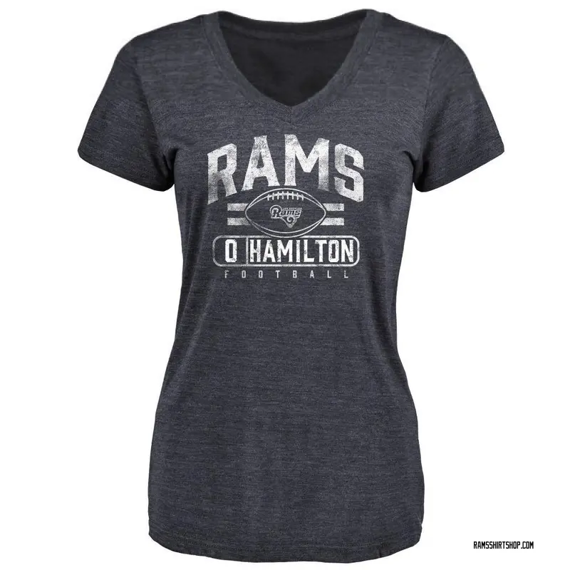Women's Al'zillion Hamilton Los Angeles Rams Flanker Tri-Blend T-Shirt - Navy