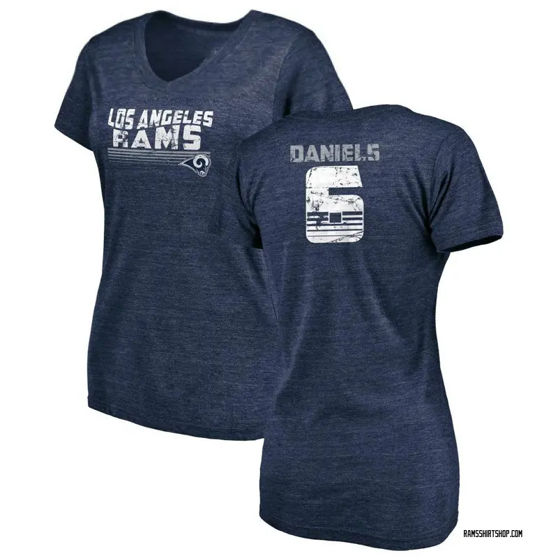 Women's CJ Daniels Los Angeles Rams Retro Tri-Blend V-Neck T-Shirt - Navy