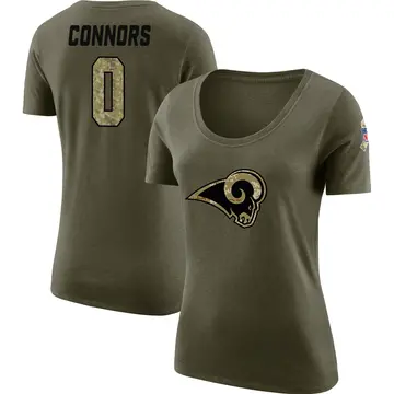 Women's Dean Connors Los Angeles Rams Salute to Service Olive Legend Scoop Neck T-Shirt