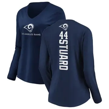 Women's Grant Stuard Los Angeles Rams Backer Slim Fit Long Sleeve T-Shirt - Navy