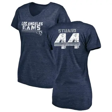 Women's Grant Stuard Los Angeles Rams Retro Tri-Blend V-Neck T-Shirt - Navy