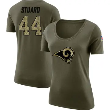 Women's Grant Stuard Los Angeles Rams Salute to Service Olive Legend Scoop Neck T-Shirt