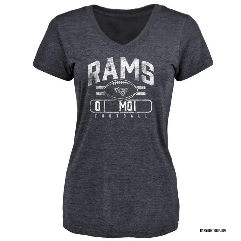 Women's Jaxson Moi Los Angeles Rams Flanker Tri-Blend T-Shirt - Navy
