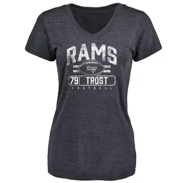 Women's Keagen Trost Los Angeles Rams Flanker Tri-Blend T-Shirt - Navy