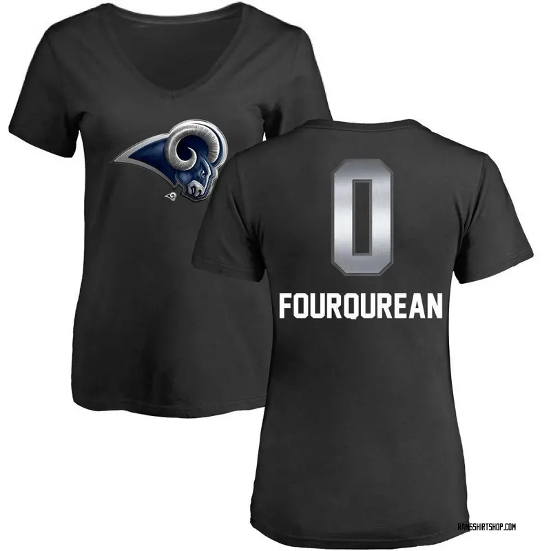 Women's Nyzier Fourqurean Los Angeles Rams Midnight Mascot T-Shirt - Black