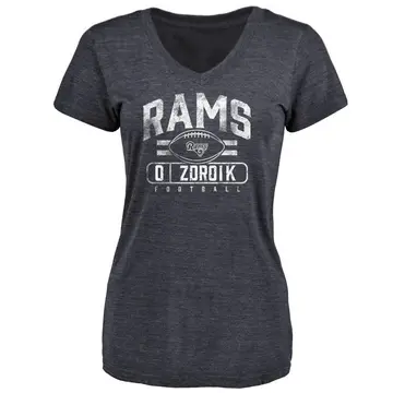 Women's Payton Zdroik Los Angeles Rams Flanker Tri-Blend T-Shirt - Navy