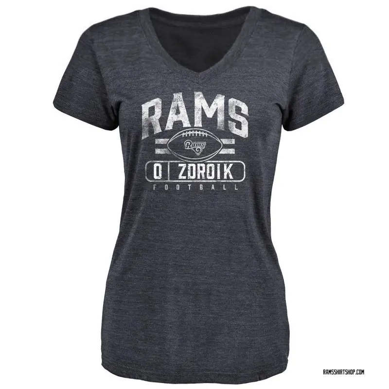 Women's Payton Zdroik Los Angeles Rams Flanker Tri-Blend T-Shirt - Navy