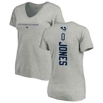 Women's Rohan Jones Los Angeles Rams Backer V-Neck T-Shirt - Ash