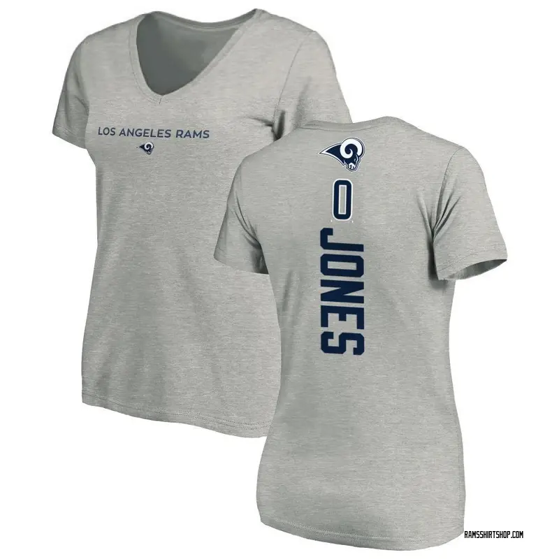 Women's Rohan Jones Los Angeles Rams Backer V-Neck T-Shirt - Ash
