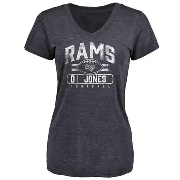 Women's Rohan Jones Los Angeles Rams Flanker Tri-Blend T-Shirt - Navy