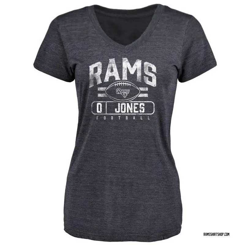 Women's Rohan Jones Los Angeles Rams Flanker Tri-Blend T-Shirt - Navy