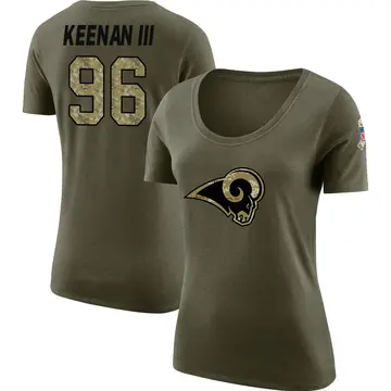 Women's Tim Keenan III Los Angeles Rams Salute to Service Olive Legend Scoop Neck T-Shirt