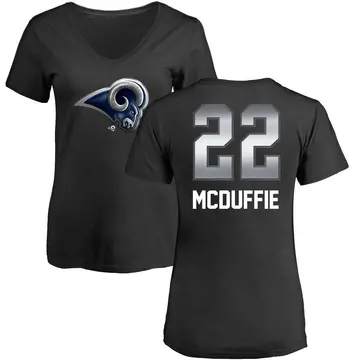 Women's Trent McDuffie Los Angeles Rams Midnight Mascot T-Shirt - Black