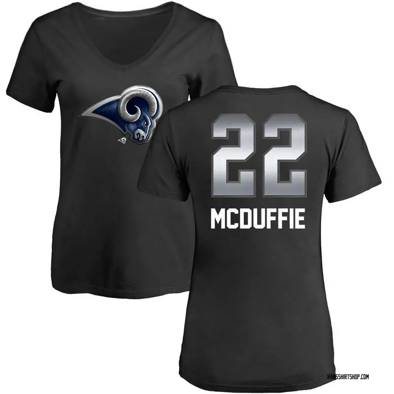 Women's Trent McDuffie Los Angeles Rams Midnight Mascot T-Shirt - Black