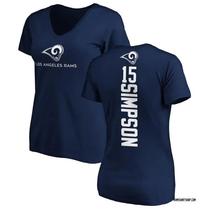Women's Ty Simpson Los Angeles Rams Backer Slim Fit T-Shirt - Navy