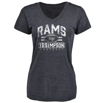 Women's Ty Simpson Los Angeles Rams Flanker Tri-Blend T-Shirt - Navy