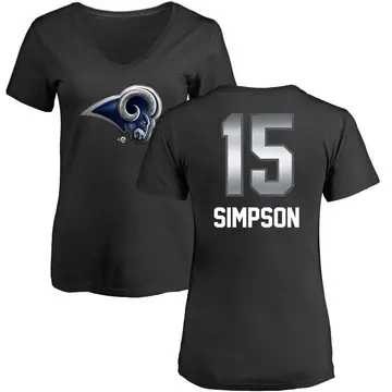 Women's Ty Simpson Los Angeles Rams Midnight Mascot T-Shirt - Black
