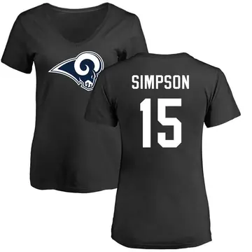 Women's Ty Simpson Los Angeles Rams Name & Number Logo Slim Fit T-Shirt - Black