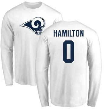Youth Al'zillion Hamilton Los Angeles Rams Name & Number Logo Long Sleeve T-Shirt - White