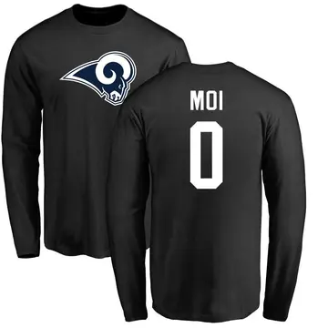 Youth Jaxson Moi Los Angeles Rams Name & Number Logo Long Sleeve T-Shirt - Black