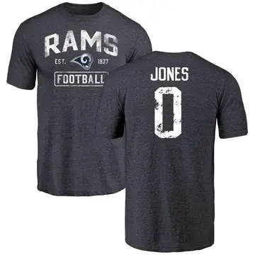 Youth Rohan Jones Los Angeles Rams Distressed Name & Number Tri-Blend T-Shirt - Navy