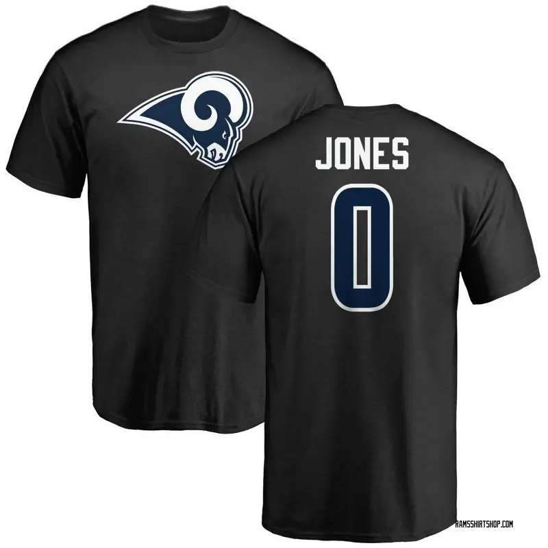 Youth Rohan Jones Los Angeles Rams Name & Number Logo T-Shirt - Black