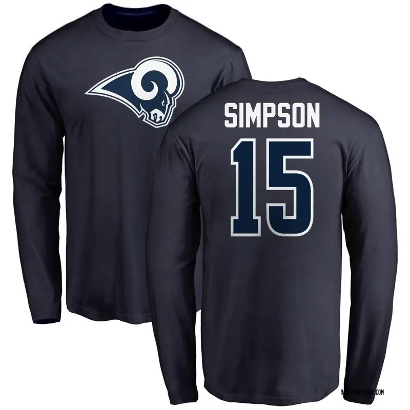 Youth Ty Simpson Los Angeles Rams Name & Number Logo Long Sleeve T-Shirt - Navy